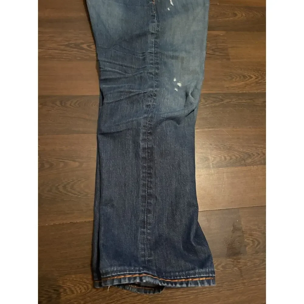 TRUE RELIGION Mens - Ricky Blue Brown Super T Jeans in TXD DK Hideout 40x31